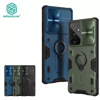 Чехол NILLKIN Black Rhino для Samsung Galaxy S21 Ultra S21 Note 20 Ultra 5G Note 20 5G Scrub, черный слайд, глянцевое зеркало, невидимый чехол-стент Galaxy S21 Plus чёрный