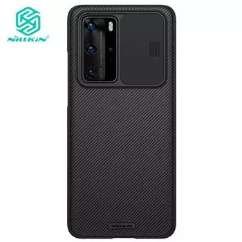 Чехол NILLKIN Camshield для Huawei P40 Pro, матовый жесткий чехол с черным раздвижным зеркалом