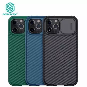 Чехол NILLKIN Camshield для iPhone 12 12 Pro 12 mini 12 Pro Max, жесткий корпус со скрабом и черным глянцевым зеркалом IPhone 12 /12 Pro чёрный