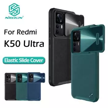 Чехол NILLKIN CamShield для Redmi K50 Ultra, кожаный чехол S, задняя крышка из ТПУ для Redmi K50, чехол Redmi K50 Ultra чёрный