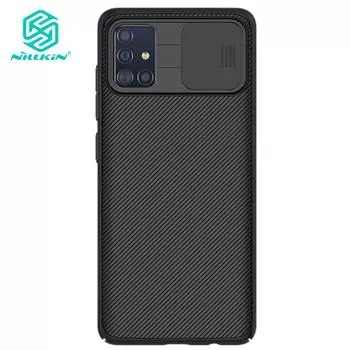 Чехол NILLKIN Camshield для Samsung Galaxy A51, жесткий корпус с черным выдвижным глянцевым зеркалом