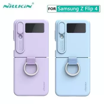 Чехол Nillkin CamShield для Samsung Galaxy Z Flip 4, шелковистый жидкий силиконовый чехол для Samsung Galaxy Z Flip4, защитный чехол для камеры Samsung Z Flip 4 5G фиолетовый