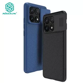 Чехол Nillkin CamShield для телефона Redmi K70E для Xiaomi POCO X6 Pro 5G, чехол-слайдер для камеры, жесткий ПК, роскошная противоударная задняя крышка For Redmi K70E чёрный