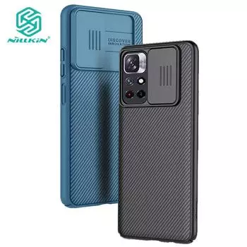 Чехол Nillkin CamShield для Xiaomi POCO M4 Pro Redmi Note 11 5G, чехол для телефона, жесткий ПК, роскошная противоударная задняя крышка с выдвижной камерой, защита конфиденциальности POCO M4 Pro 5G синий