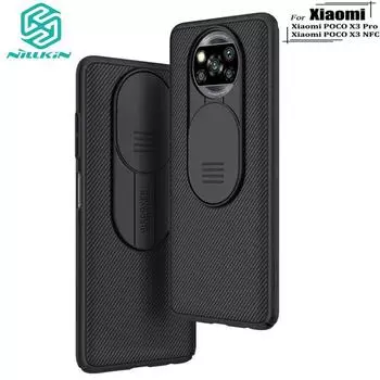 Чехол NILLKIN Camshield для Xiaomi POCO X3 Pro NFC Redmi Note 10 4G 10S Note 9S Note 9 Pro Max, жесткий чехол для ПК, роскошный чехол с защитой камеры, задняя крышка Redmi Note 9s чёрный