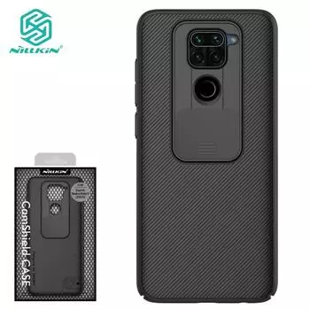 Чехол NILLKIN Camshield для Xiaomi POCO X3 NFC Redmi Note 9 Redmi 10X 4G, жесткий корпус со скрабом и черным глянцевым зеркалом Xiaomi POCO X3 NFC чёрный