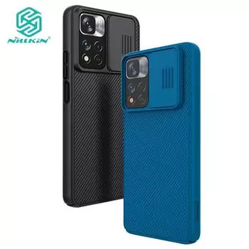 Чехол Nillkin CamShield для Xiaomi Redmi Note 11 Pro Plus, чехол для телефона, жесткий ПК, роскошная противоударная задняя крышка с выдвижной камерой, защита конфиденциальности Redmi Note 11 Pro синий