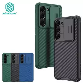Чехол Nillkin CamShield Pro для Samsung Galaxy S23, чехол для телефона, защита слайдера камеры, роскошный противоударный чехол из ТПУ + ПК Samsung S23 чёрный