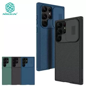 Чехол Nillkin CamShield Pro для Samsung Galaxy S23 Ultra, чехол для телефона, защита слайдера камеры, роскошный противоударный чехол из ТПУ + ПК Samsung S23 Ultra чёрный