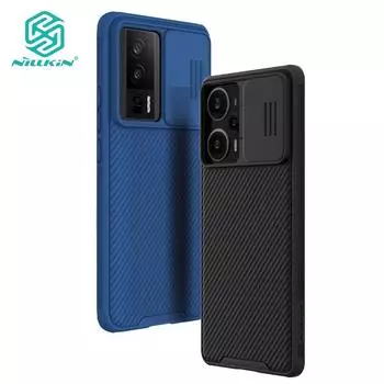 Чехол Nillkin CamShield Pro для телефона POCO F5 Pro F5, защитный слайдер для камеры, жесткий противоударный чехол для ПК, задняя крышка For Poco F5 синий