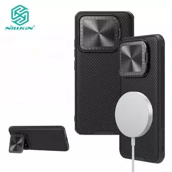 Чехол Nillkin CamShield ProP Magnetic Phone Case для Xiaomi Mi 14 Case Camera Flip Bracket Hard PC + TPU Противоударная задняя крышка For Xiaomi 14 синий