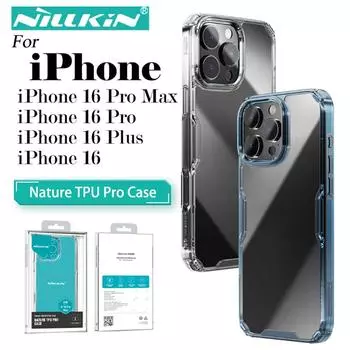 Чехол Nillkin для iPhone 16 Pro Max Nature TPU Pro прозрачный мягкий силиконовый чехол прозрачный чехол iPhone 16 белый