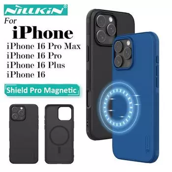 Чехол Nillkin для iPhone 16 Pro Max Plus с защитой от царапин и царапин, магнитная задняя крышка iPhone 16 чёрный