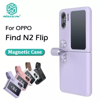 Чехол NILLKIN для OPPO Find N2 Flip 5G, гибкий флип-чехол FlipFinger, ремешок из жидкого силикона, задняя крышка для телефона Oppo Find N2 Flip OPPO Find N2 Flip чёрный