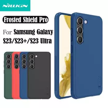 Чехол Nillkin для Samsung Galaxy S23/S23 Ultra, матовый щит Pro, защитный бампер из ТПУ, задняя крышка для Samsung S23 + Plus For Samsung S23 чёрный