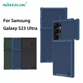 Чехол NILLKIN для Samsung Galaxy S23 Ultra, раздвижной защитный чехол для камеры с текстурированным нейлоновым волокном для Samsung S23 Ultra, чехол
