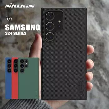 Чехол Nillkin для Samsung Galaxy S24 Ultra/S24 Plus/S24 с матовым экраном, жесткая задняя крышка для Samsung S24 Ultra 5G, чехол for S24 Ultra чёрный