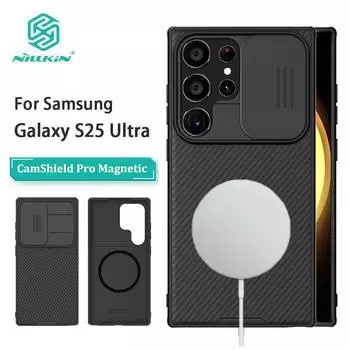 Чехол Nillkin для Samsung Galaxy S25 Ultra, магнитный чехол CamShield Pro, защитный чехол для камеры, слайдер Samsung Galaxy S25 Ultra чёрный