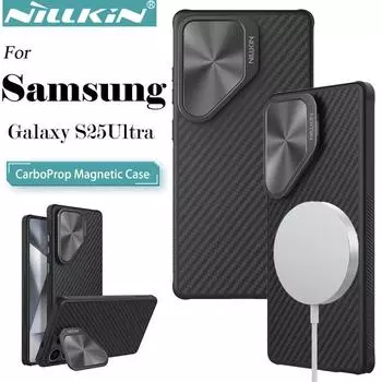 Чехол NILLKIN для Samsung Galaxy S25 Ultra, чехол CarboProp Magnetic Overcover, версия с защитой камеры, задняя крышка Samsung S25 Ultra