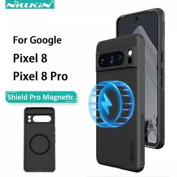 Чехол Nillkin для телефона Google Pixel 8 Pro, роскошный суперматовый щит Pro, магнитная задняя крышка Google Pixel 8 чёрный