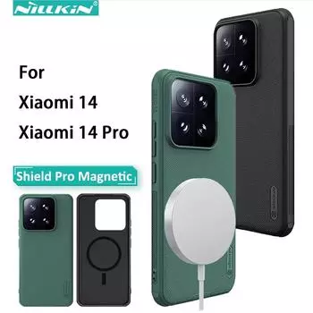Чехол Nillkin для телефона Xiaomi 14 Pro, роскошный суперматовый щит Pro, магнитная задняя крышка для MI 14 Mi 14 чёрный