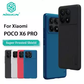 Чехол Nillkin для телефона Xiaomi Poco X6 Pro 5G с суперматовым щитом, защитная задняя крышка Poco X6 Pro 5G чёрный