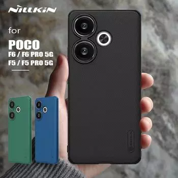 Чехол Nillkin для Xiaomi Poco F6 Pro/F6/F5 Pro/F5 5G с суперматовым экраном, ультратонкий жесткий чехол для ПК, матовый чехол на 360 градусов for Poco F6 5G чёрный