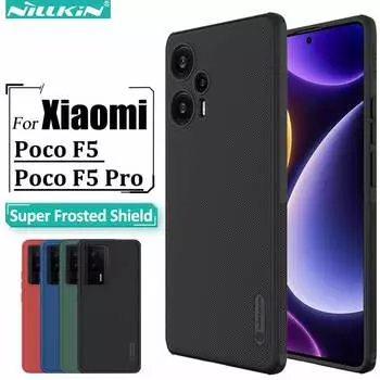 Чехол Nillkin Frosted Shield Pro для POCO F5 Pro, твердая задняя крышка для ПК для POCO F5, чехол POCO F5 чёрный