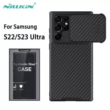 Чехол NILLKIN из синтетического волокна S для Samsung Galaxy S22 S23 Ultra, раздвижной защитный чехол для камеры
