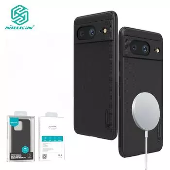 Чехол Nillkin Magnetic Super Frosted Shield Pro для Google Pixel 8 из тонкого матового ТПУ + ПК с защитой от отпечатков пальцев и защитой от ударов Google Pixel 8 чёрный