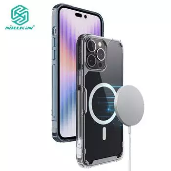 Чехол Nillkin Nature Pro для iPhone 14 Pro, магнитный, ультратонкий, роскошный, мягкий, из ТПУ, прозрачная подушка безопасности, противоударный задний чехол для телефона iPhone 14 Pro синий