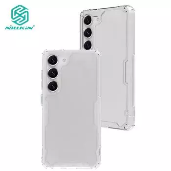 Чехол Nillkin Nature Pro для Samsung Galaxy S23, ультратонкий роскошный мягкий чехол из ТПУ, прозрачная подушка безопасности, противоударная задняя крышка Samsung Galaxy S23 белый