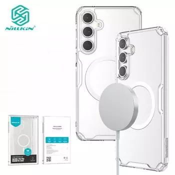 Чехол Nillkin Nature Pro для Samsung Galaxy A55, ультратонкий магнитный роскошный мягкий чехол из ТПУ, прозрачная подушка безопасности, противоударная задняя крышка For Samsung A55 белый