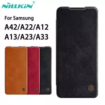 Чехол NILLKIN Qin Series для Samsung Galaxy A42 A32 A22 A12, чехол-кошелек-подставка из искусственной кожи для Samsung A13 A23 A33 5G 4G Samsung A72 5G(4G) чёрный
