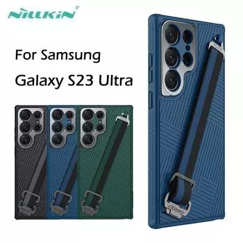 Чехол Nillkin с веревочным ремешком Nillkin для Samsung Galaxy S23 Ultra, металлический защитный чехол для объектива для Samsung S23 Ultra, чехол