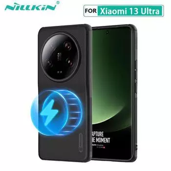 Чехол Nillkin Super Frosted Shield Pro для Xiaomi 13 Ultra, магнитный для Xiaomi Mi13 Mi 13 Ultra MI 13 Ultra чёрный