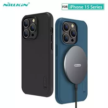 Чехол Nillkin Super Frosted Shield Pro для iPhone 15 Pro Max, магнитный чехол, роскошный чехол для iPhone15 Plus iPhone 15 чёрный