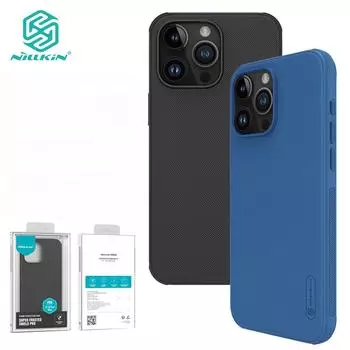 Чехол Nillkin Super Frosted Shield Pro для iPhone 15 Pro Max 15 Plus, ультратонкий матовый ТПУ + ПК, противоударная задняя крышка с защитой от отпечатков пальцев For iPhone 15 Plus чёрный