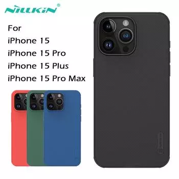 Чехол NILLKIN Super Frosted Shield Pro для iPhone 15 Pro Max, твердая задняя крышка для ПК для iPhone 15 Plus, чехол iPhone 15 зелёный
