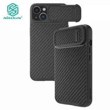 Чехол Nillkin Synthetic Fiber S для iPhone 14 Plus, чехол для телефона, ультратонкий противоударный защитный чехол в деловом стиле, задняя крышка iPhone 14 Plus чёрный