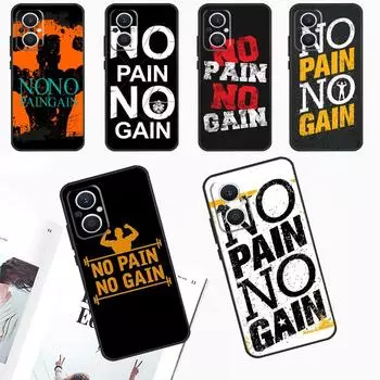Чехол No Pain No Gain Gym Fitness Quote для OPPO Reno 8 10 Pro 4Z 5Z 8T 4 5 6 7 Lite OPPO Find X6 Pro X3 X2 Neo X5 Lite OPPO Find X3 Neo