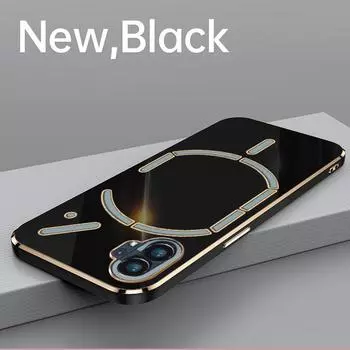 Чехол Nothing Phone 1 Защитный противоударный чехол с гальваническим покрытием Nothing Phone 1 Чехол Силиконовый ТПУ Мягкая задняя крышка Nothing Phone 1 чёрный