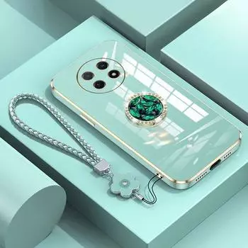 Чехол NovaY91 с ремешком, роскошный чехол с бриллиантовым держателем для Huawei Nova Y91 Honor V20 V30 Pro V40, чехлы-подставки Nova Y91 Nova Y91&Case & Holder бежевый