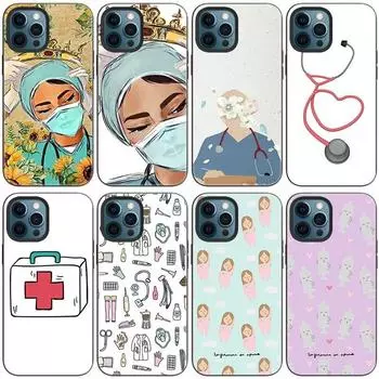 Чехол Nurse Queen Doctor Hero Fight для Apple iPhone 14 13 12 Mini 11 Pro Max 7 8 XR X XS 7 8 Plus SE 2020 2022, черный чехол iPhone 14
