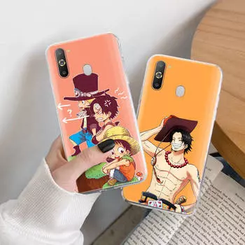 Чехол One Piece Ace TPU для iPhone XR 7 8 14 15 11 12 13 X XS Pro Max Xiaomi Redmi 13C Note 9 Samsung A22 S23 S24 Ultra Plus VIVO VIVO Y30 аэро