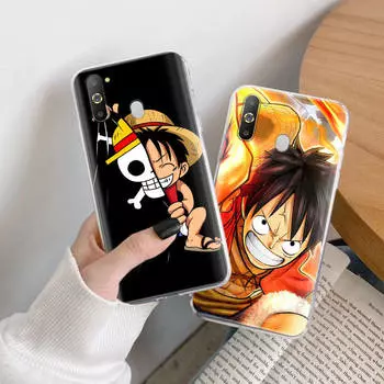 Чехол One Piece Luffy TPU для iPhone XR 7 8 14 15 11 12 13 X XS Pro Max Xiaomi Redmi 13C Note 9 Samsung A22 S23 S24 Ultra Plus VIVO Samsung A22S аэро