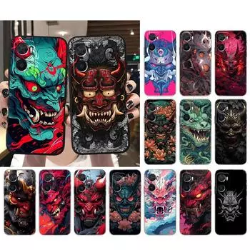 Чехол Oni Mask Japan Art для телефона для OPPO A78 A54S A17 A57S A74 A78 A91 A96 A94 Realme GT Master X3SuperZoom Reno 7 10 11 pro OPPO Reno 7 4G