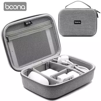 Чехол-органайзер Boona Hard Shell Elektronische Accessoires для кабелей Ipad Voeding Harde Schijf Voeding, однослойный чёрный