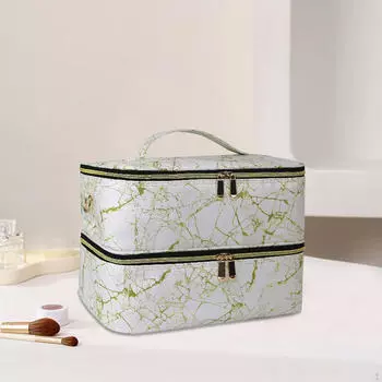 Чехол-органайзер для лака для ногтей с прочной ручкой, двухслойные принадлежности white gold