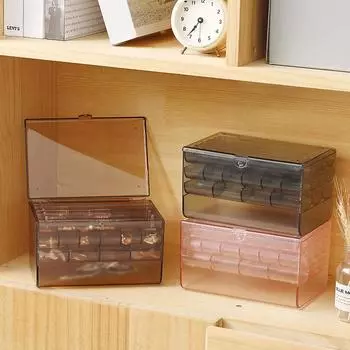 Чехол-органайзер для ювелирных изделий, большая емкость, многослойный, для колец, сережек, ожерелий, прозрачный